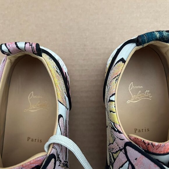 Christian Louboutin Multicolor Floral Fabric Fun Louis Junior Spike Sneakers - Picture 5 of 16